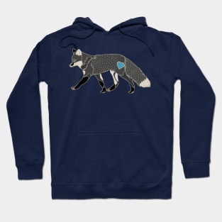 Fox Heart Blue Hoodie